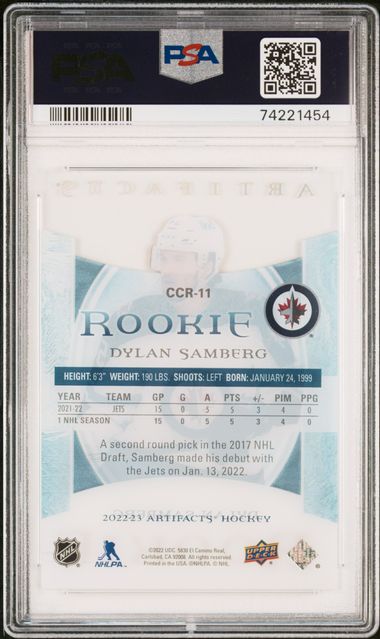 2022-23 Artifacts Clear Cut Rookies #CCR11 Dylan Samberg PSA 9 (Rookie) | Eastridge Sports Cards