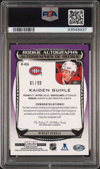 2022-23 O-Pee-Chee Platinum Rookie Autographs Violet Pixels #RKG Kaiden Guhle #61/99 PSA 8 (Rookie) | Eastridge Sports Cards