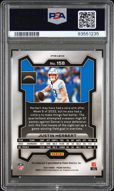 2023 Panini Prizm Autographs #158 Justin Herbert PSA 10 | Eastridge Sports Cards