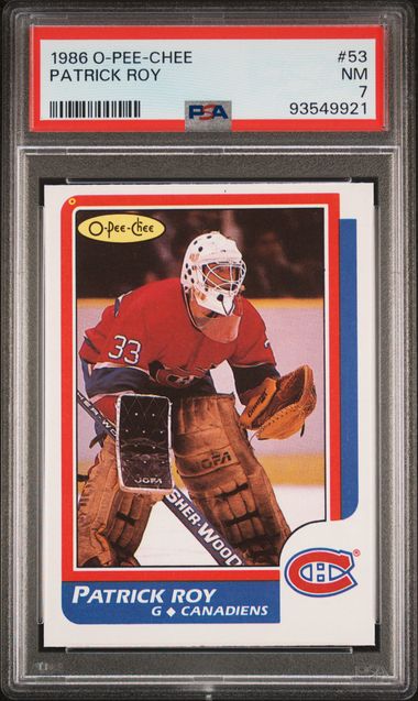 1986-87 O-Pee-Chee #53 Patrick Roy PSA 7 (Rookie) | Eastridge Sports Cards