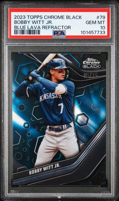 2023 Topps Chrome Black Blue Lava Refractors #79 Bobby Witt Jr. #06/75 PSA 10 | Eastridge Sports Cards