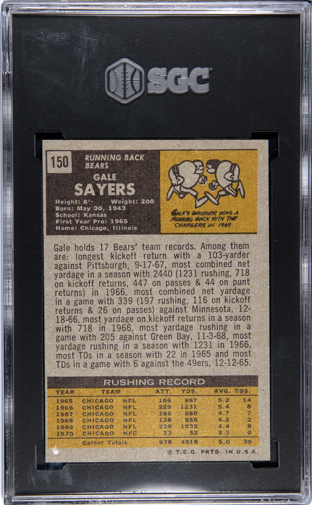 1971 Topps #150 Gale Sayers SGC 4 | Eastridge Sports Cards