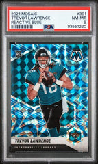 2021 Panini Mosaic Reactive Blue #301 Trevor Lawrence PSA 8 (Rookie) | Eastridge Sports Cards