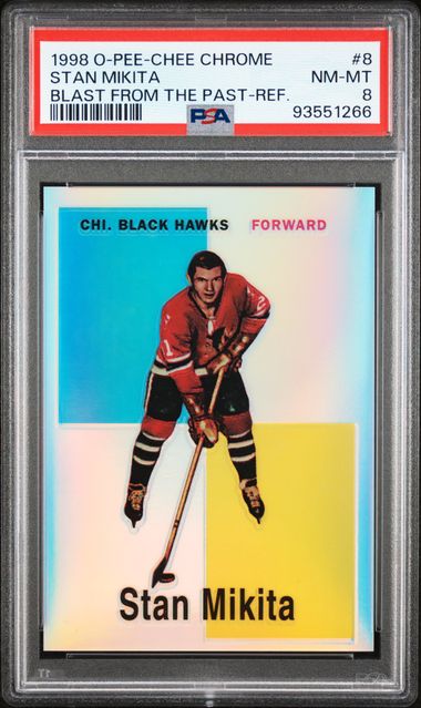 1998-99 O-Pee-Chee Chrome Blast From the Past Refractors #8 Stan Mikita PSA 8 | Eastridge Sports Cards