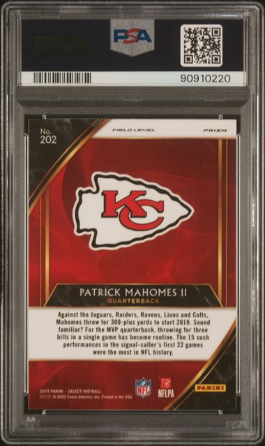 2019 Select Cosmic #202 Patrick Mahomes II PSA 10 | Eastridge Sports Cards