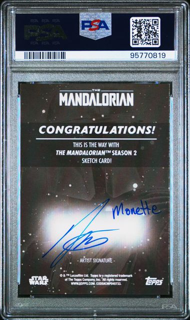 2021 The Mandalorian Season 2 The Mandalorian Sketch by Logan Monette PSA 9 | Eastridge Sports Cards