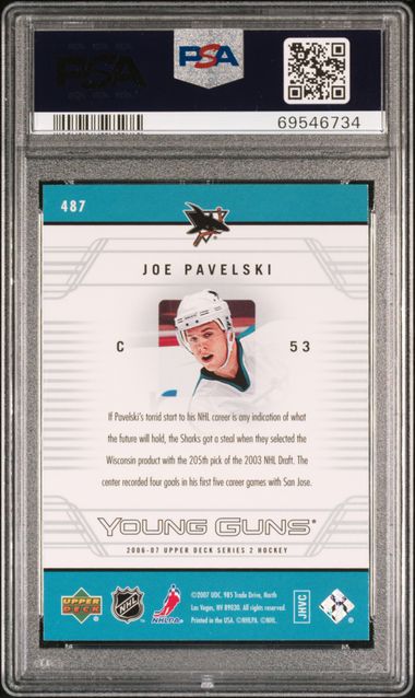 2006-07 Upper Deck #487 Joe Pavelski PSA 9 (Rookie) | Eastridge Sports Cards