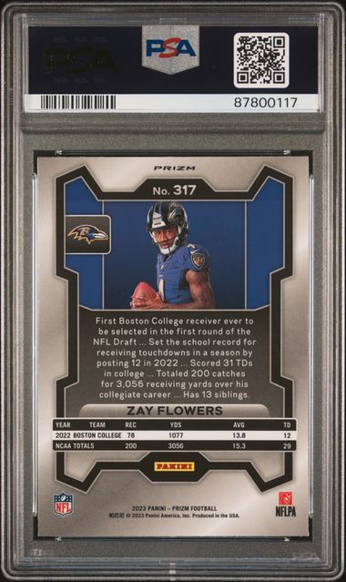 2023 Panini Prizm Rookie Variation #317 Zay Flowers PSA 9 (Rookie) | Eastridge Sports Cards