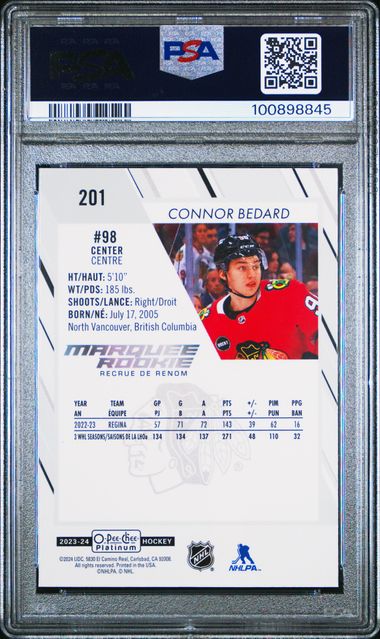 2023-24 O-Pee-Chee Platinum #201 Connor Bedard PSA 10 (Rookie) | Eastridge Sports Cards