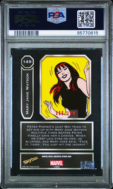 2022 SkyBox Marvel Metal Universe Spider-Man Precious Metal Gems Red #149 Mary Jane Watson #066/100 PSA 7 | Eastridge Sports Cards