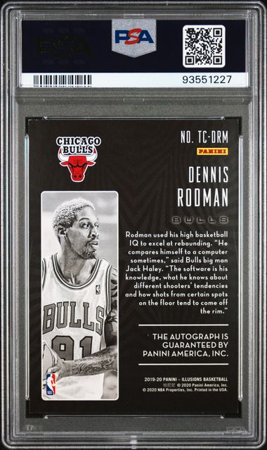 2019-20 Panini Illusions Trophy Collection Signatures Emerald #4 Dennis Rodman #08/25 PSA 8 | Eastridge Sports Cards