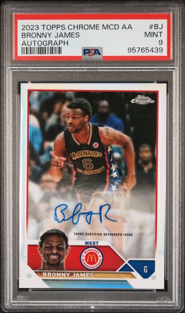 2023 Topps Chrome McDonald's All American Autographs #CABJ Bronny James PSA 9 | Eastridge Sports Cards