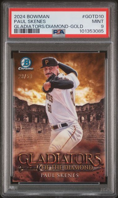 2024 Bowman Chrome Gladiators of the Diamond Gold Refractors #GOTD10 Paul Skenes #28/50 PSA 9 | Eastridge Sports Cards