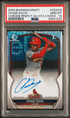 2023 Bowman Chrome Draft Autographs HTA Choice Refractors #CDACD Chase Davis #136/150 PSA 10 | Eastridge Sports Cards