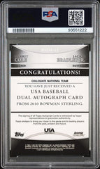 2010 Bowman Sterling USA Baseball Dual Autographs #BSDA12 Gerrit Cole/Jackie Bradley Jr. PSA 8 | Eastridge Sports Cards