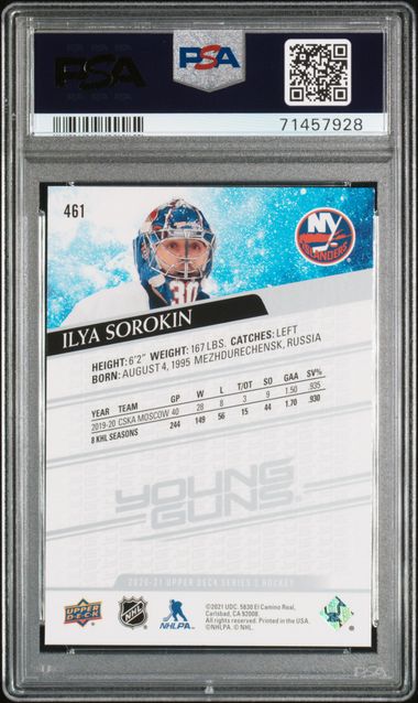 2020-21 Upper Deck #461 Ilya Sorokin PSA 9 (Rookie) | Eastridge Sports Cards