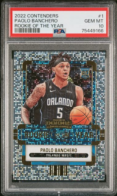 2022-23 Panini Contenders Rookie of the Year #1 Paolo Banchero PSA 10 (Rookie) | Eastridge Sports Cards