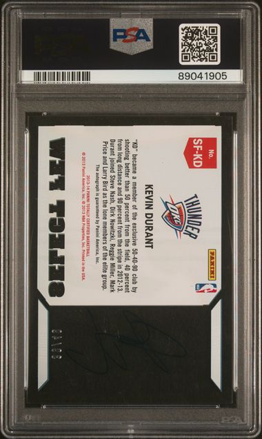 2013-14 Totally Certified Select Few Autographs #4 Kevin Durant #39/49 PSA 9 | Eastridge Sports Cards