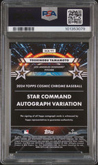 2024 Topps Cosmic Chrome Star Command Autographs Orange Galactic Refractors #YY Yoshinobu Yamamoto #18/25 PSA 9 (Rookie) | Eastridge Sports Cards