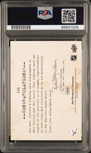 2011-12 Parkhurst Champions Autographs #124 Mark Messier/Jari Kurri PSA 9 | Eastridge Sports Cards