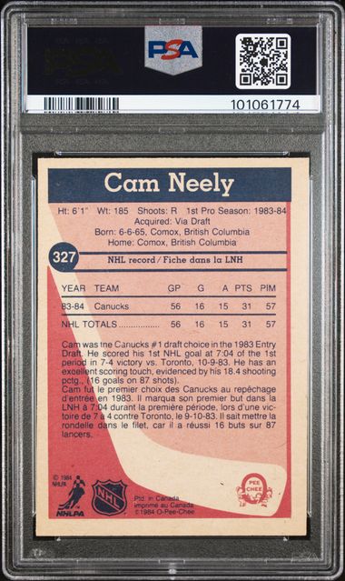 1984-85 O-Pee-Chee #327 Cam Neely PSA 8 (Rookie) | Eastridge Sports Cards