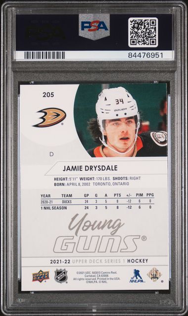 2021-22 Upper Deck #205 Jamie Drysdale PSA 9 (Rookie) | Eastridge Sports Cards