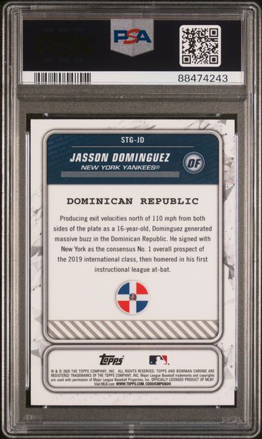 2020 Bowman Chrome Spanning the Globe #STGJD Jasson Dominguez PSA 10 | Eastridge Sports Cards