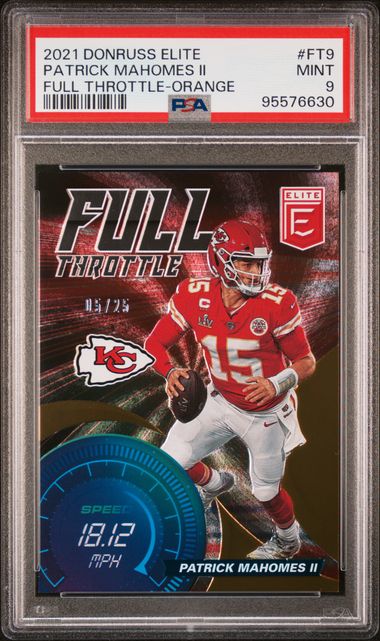 2021 Elite Full Throttle Orange #9 Patrick Mahomes II #05/25 PSA 9 | Eastridge Sports Cards