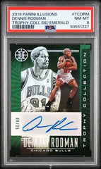 2019-20 Panini Illusions Trophy Collection Signatures Emerald #4 Dennis Rodman #08/25 PSA 8 | Eastridge Sports Cards