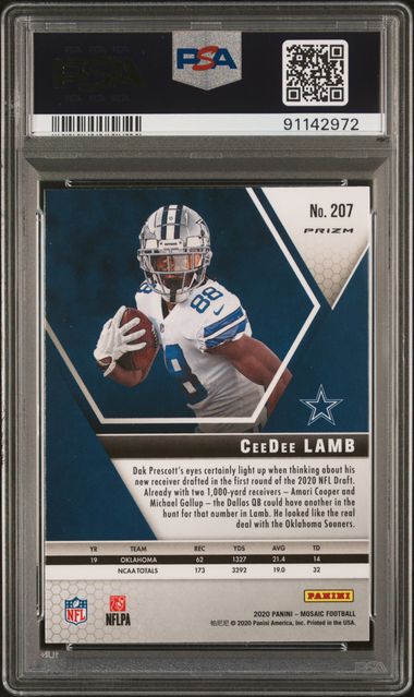 2020 Panini Mosaic Red Mosaic #207 CeeDee Lamb PSA 10 (Rookie) | Eastridge Sports Cards