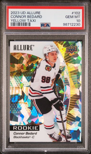 2023-24 Upper Deck Allure Yellow Taxi #102 Connor Bedard PSA 10 (Rookie) | Eastridge Sports Cards