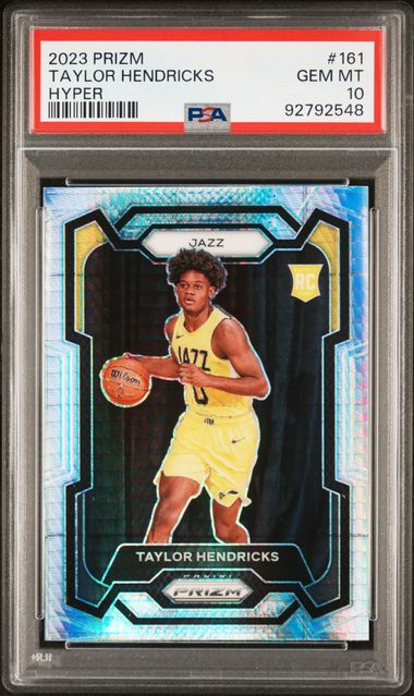 2023-24 Panini Prizm Hyper #161 Taylor Hendricks PSA 10 (Rookie) | Eastridge Sports Cards