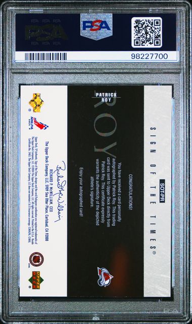 2003-04 SP Authentic Sign of the Times #PR Patrick Roy PSA 9 | Eastridge Sports Cards