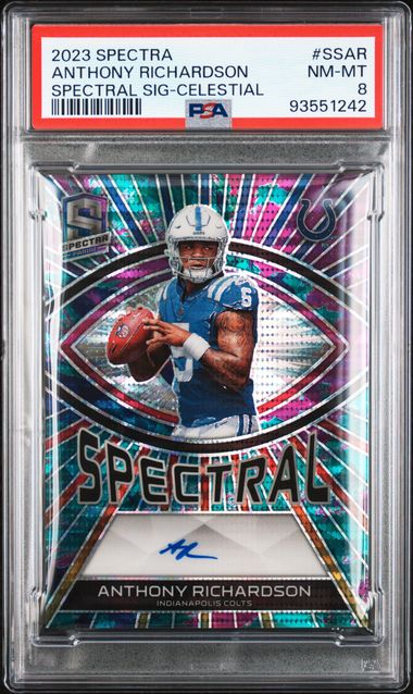 2023 Panini Spectra Spectral Signatures Celestial #SSAR Anthony Richardson #42/99 PSA 8 (Rookie) | Eastridge Sports Cards