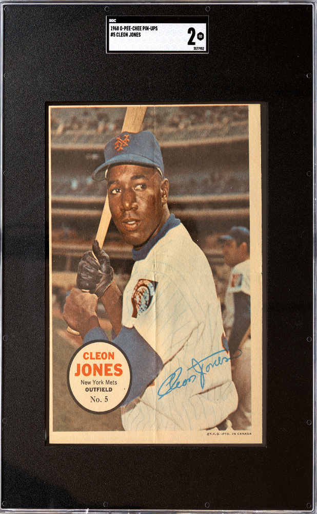 1968 O-Pee-Chee Pin-Ups #5 Cleon Jones SGC 2 | Eastridge Sports Cards