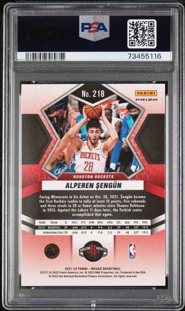 2021-22 Mosaic Mosaic Prizm #218 Alperen Sengun PSA 10 (Rookie) | Eastridge Sports Cards