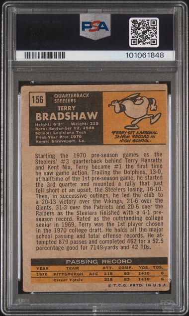 1971 Topps #156 Terry Bradshaw PSA 1.5 (Rookie) | Eastridge Sports Cards