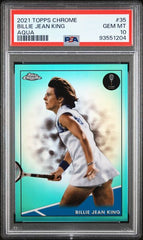 2021 Topps Chrome Tennis Aqua Refractors #35 Billie Jean King #134/150 PSA 10 | Eastridge Sports Cards