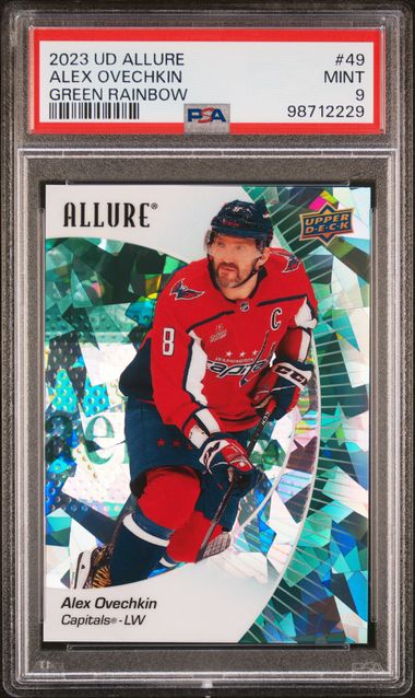 2023-24 Upper Deck Allure Green Rainbow #49 Alex Ovechkin #79/99 PSA 9 | Eastridge Sports Cards