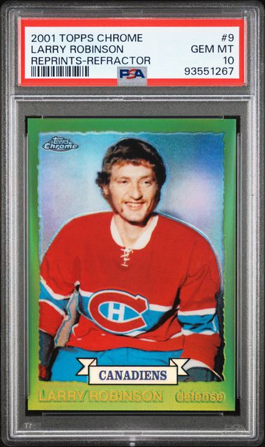 2001-02 Topps Chrome Reprint Refractors #9 Larry Robinson PSA 10 | Eastridge Sports Cards