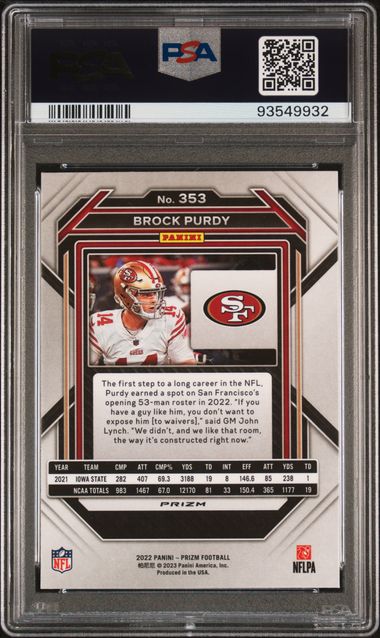 2022 Panini Prizm Red White and Blue #353 Brock Purdy PSA 9 (Rookie) | Eastridge Sports Cards