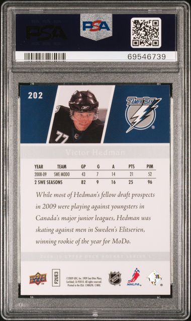 2009-10 Upper Deck #202 Victor Hedman PSA 9 (Rookie) | Eastridge Sports Cards