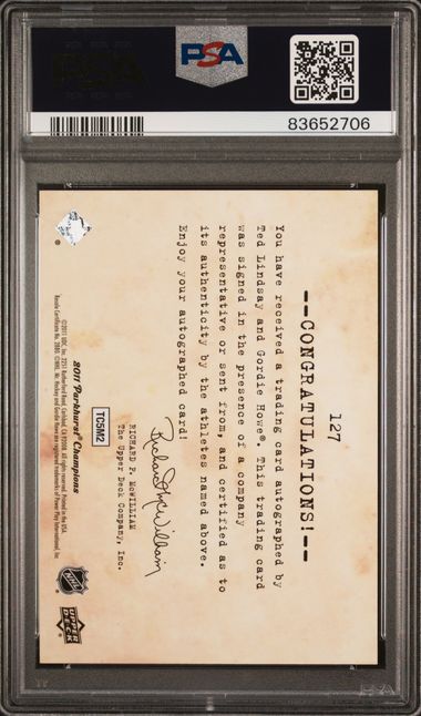 2011-12 Parkhurst Champions Autographs #127 Ted Lindsay/Gordie Howe PSA 10 | Eastridge Sports Cards