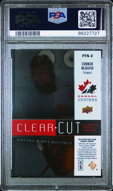 2014-15 Upper Deck Team Canada Juniors Clear Cut Playing for a Nation #PFN8 Connor McDavid #11/75 PSA 10 | Eastridge Sports Cards