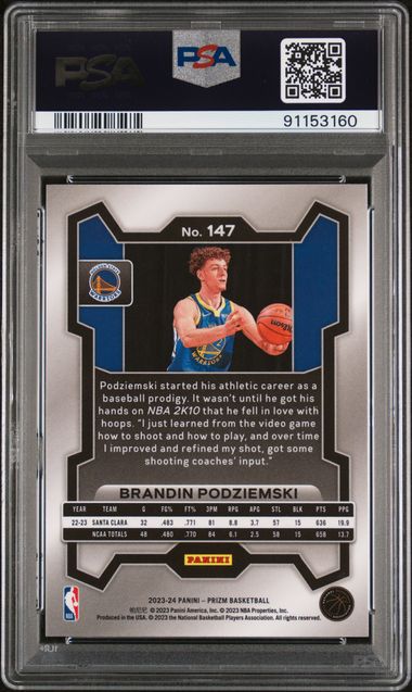 2023-24 Panini Prizm #147 Brandin Podziemski PSA 10 (Rookie) | Eastridge Sports Cards