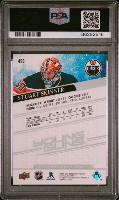 2020-21 Upper Deck #496 Stuart Skinner PSA 10 (Rookie) | Eastridge Sports Cards