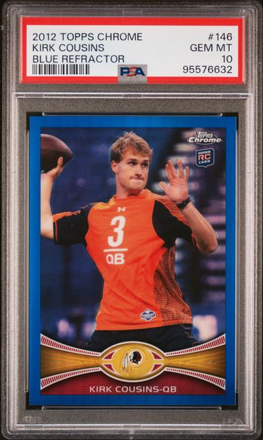 2012 Topps Chrome Blue Refractors #146 Kirk Cousins #090/199 PSA 10 (Rookie) | Eastridge Sports Cards