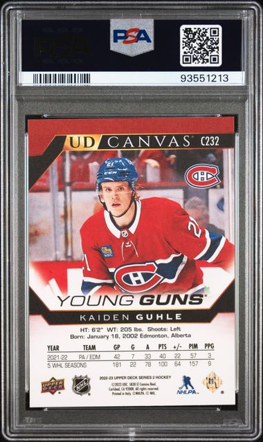 2022-23 Upper Deck UD Canvas #C232 Kaiden Guhle PSA 10 (Rookie) | Eastridge Sports Cards