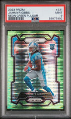 2023 Panini Prizm Neon Green Pulsar #331 Jahmyr Gibbs PSA 9 (Rookie) | Eastridge Sports Cards