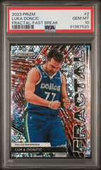 2023-24 Panini Prizm Fractal Fast Break #2 Luka Doncic PSA 10 | Eastridge Sports Cards